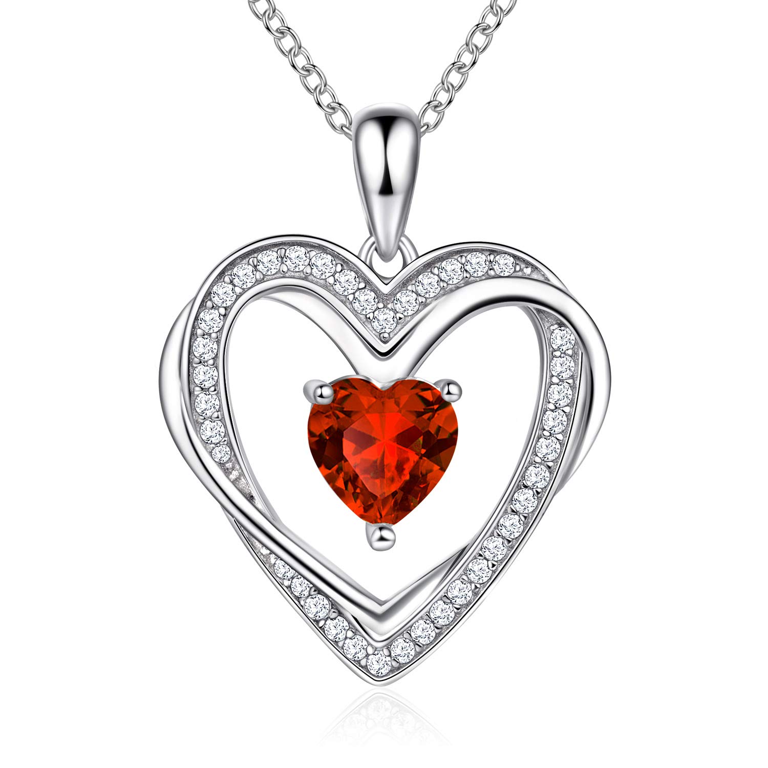 925 Sterling Silver Heart Necklace for Women - Elegant Dainty Heart Pendant Necklace for Mom, Wife, Girlfriend | Perfect Birthday Gift, Anniversary Present, Valentine's Day Jewelry | Everyday Wear, Date Night, Special Occasions