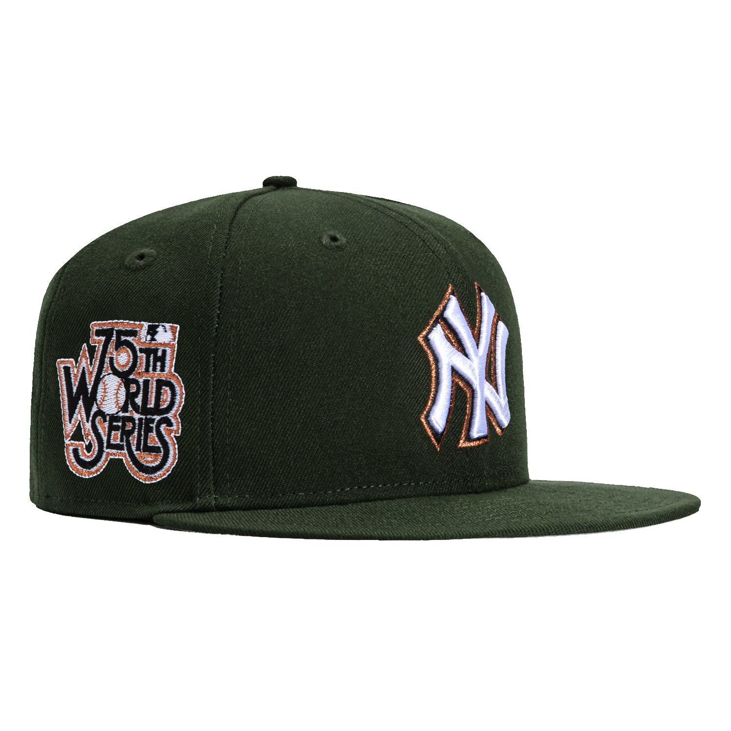 New Era 59Fifty New York Yankees 1978 World Series Patch Snapback Hat - Green, White & Metallic Copper - Vintage Baseball Cap for Fans, Collectors & Game Day Outfits