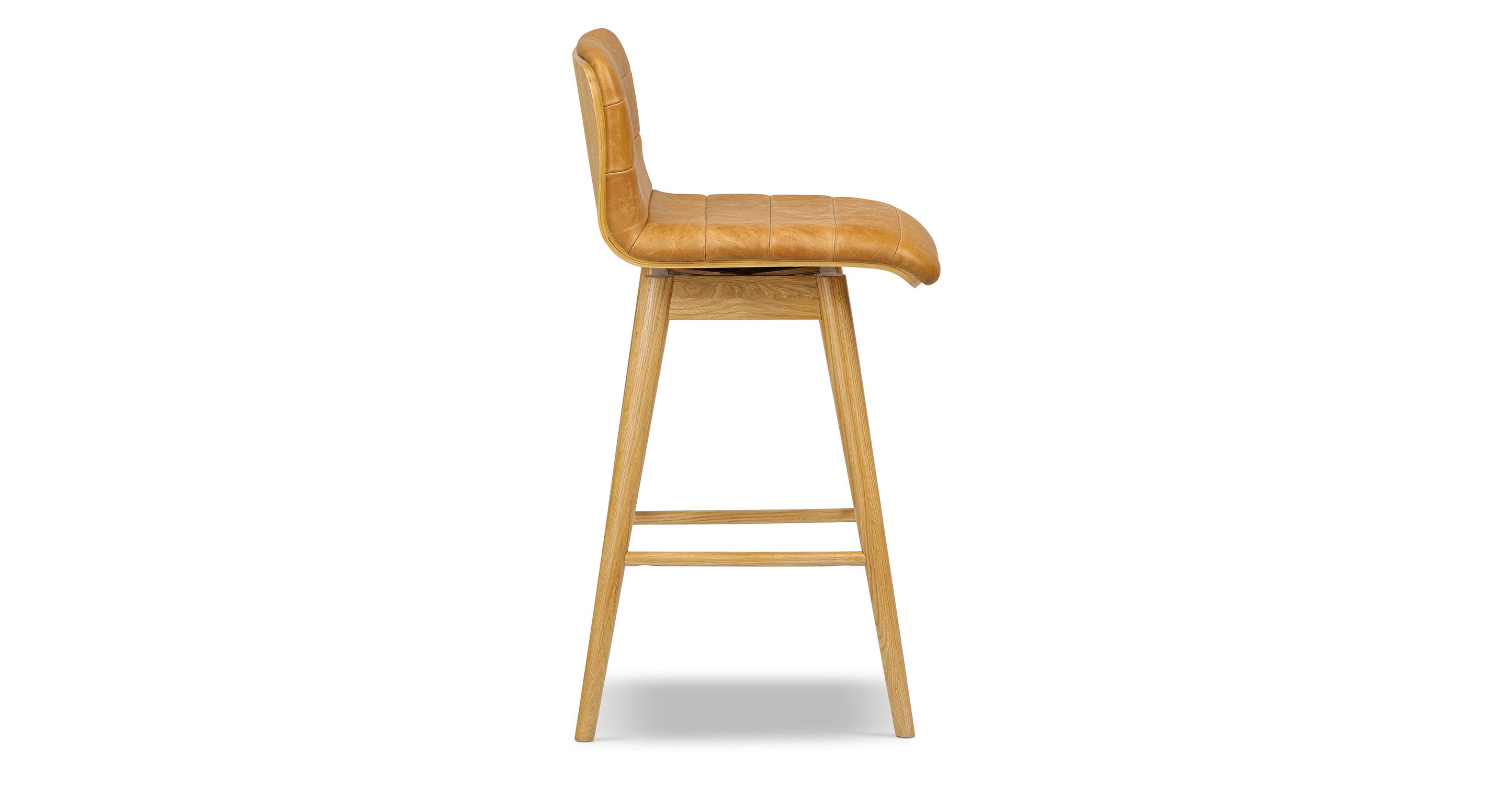 Bassano Genuine Leather Swivel Bar Stool - Adjustable Height Counter Stool for Kitchen Island, Dining Room & Home Bar - Modern & Comfortable Seating