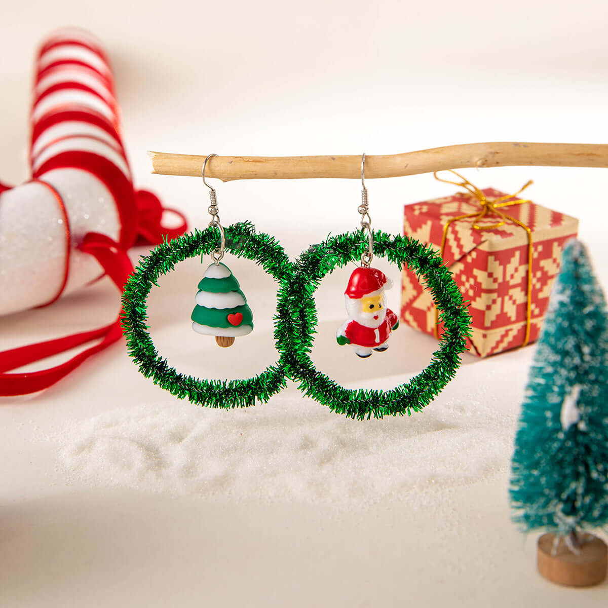 Festive Christmas Jingle Bell Tinsel Hoop Earrings for Women | Holiday Party Jewelry Gift | ER728 | Perfect for Xmas Celebrations, Office Parties & New Year Events