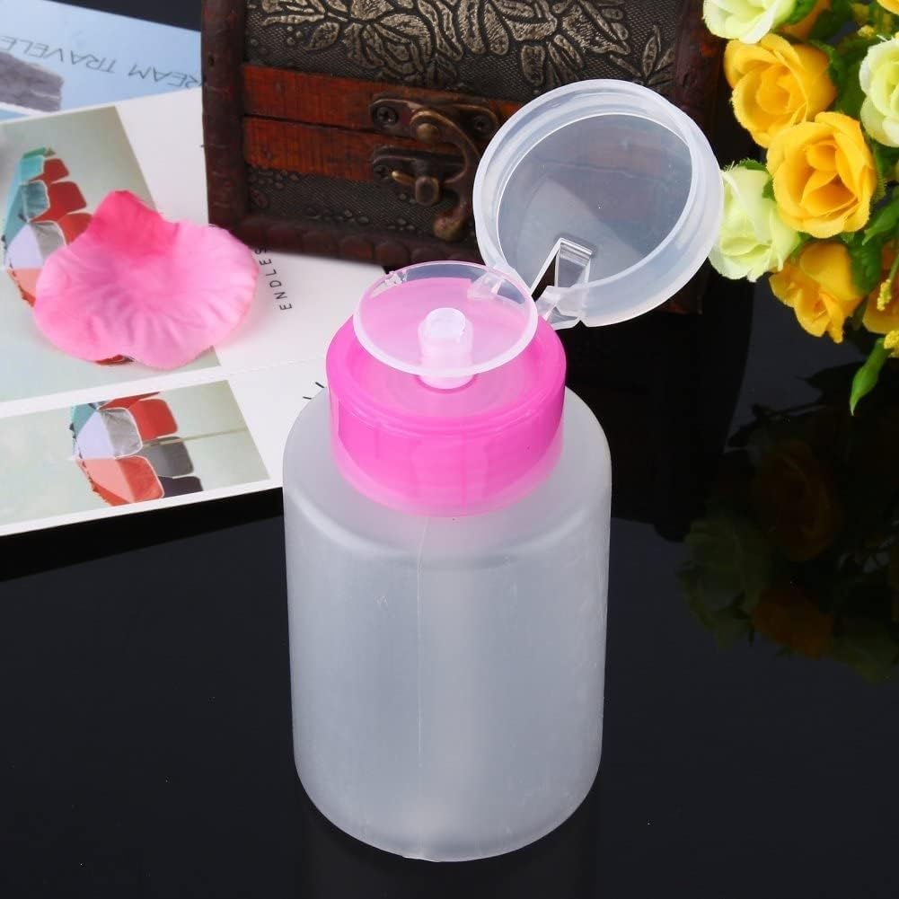 Lockable Push Down Pump Dispenser Bottle for Nail Polish & Makeup Remover - Leakproof Refillable Cosmetic Container (1-Pack) - Perfect for Salon, Travel & Home Nail Care Organization