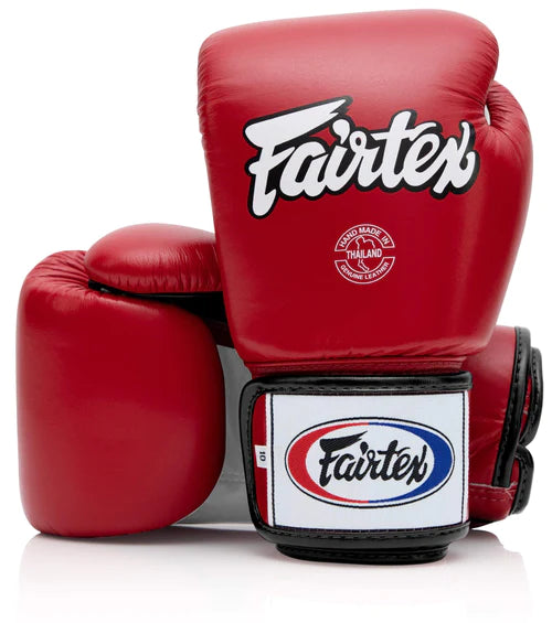 Fairtex BGV1 Muay Thai Boxing Gloves - Red, White, Black | Premium Training & Sparring Gear for MMA, Kickboxing & Fitness Workouts