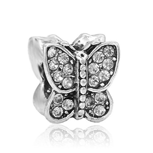 Butterfly Charm Beads for Jewelry Making - Clear Glass Beads for DIY Bracelets, Necklaces & Craft Projects - Perfect for Gifts, Party Favors & Boho Style Accessories