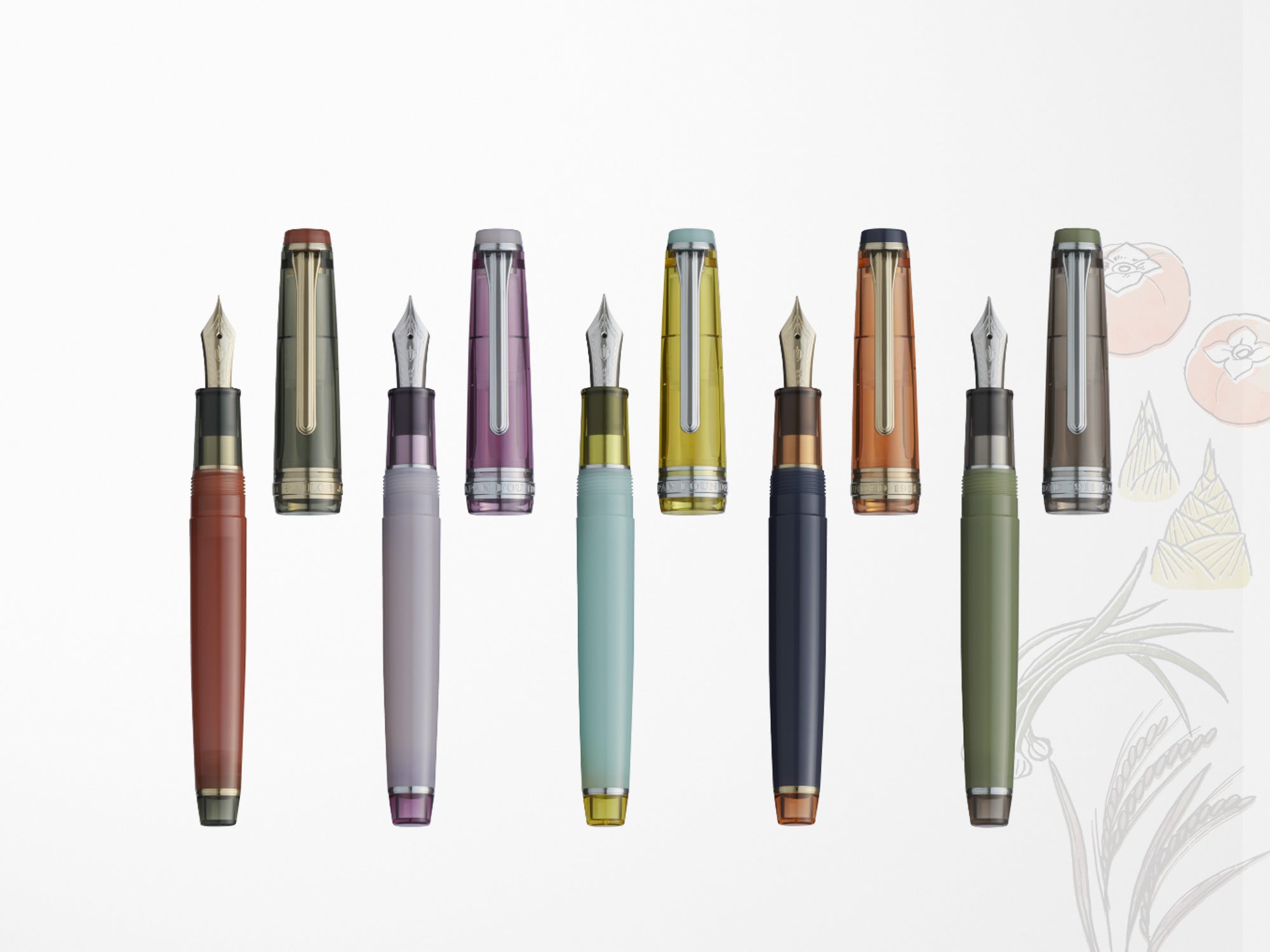 Sailor Pro Gear Slim Fountain Pen Set - Manyo 3 Gourd - Premium Japanese Writing Pen for Calligraphy, Note Taking & Gift Giving - Perfect for Professionals, Students & Collectors