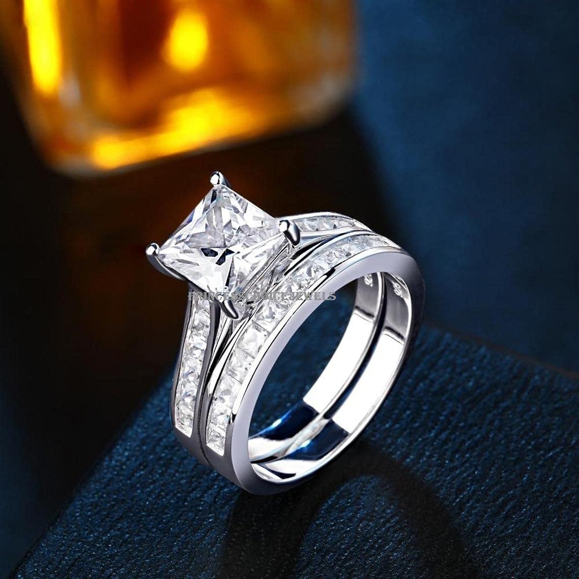925 Sterling Silver CZ Engagement Wedding Ring Set for Women - Stackable Promise & Bridal Rings for Her - Perfect for Proposals, Anniversaries, and Romantic Gifts