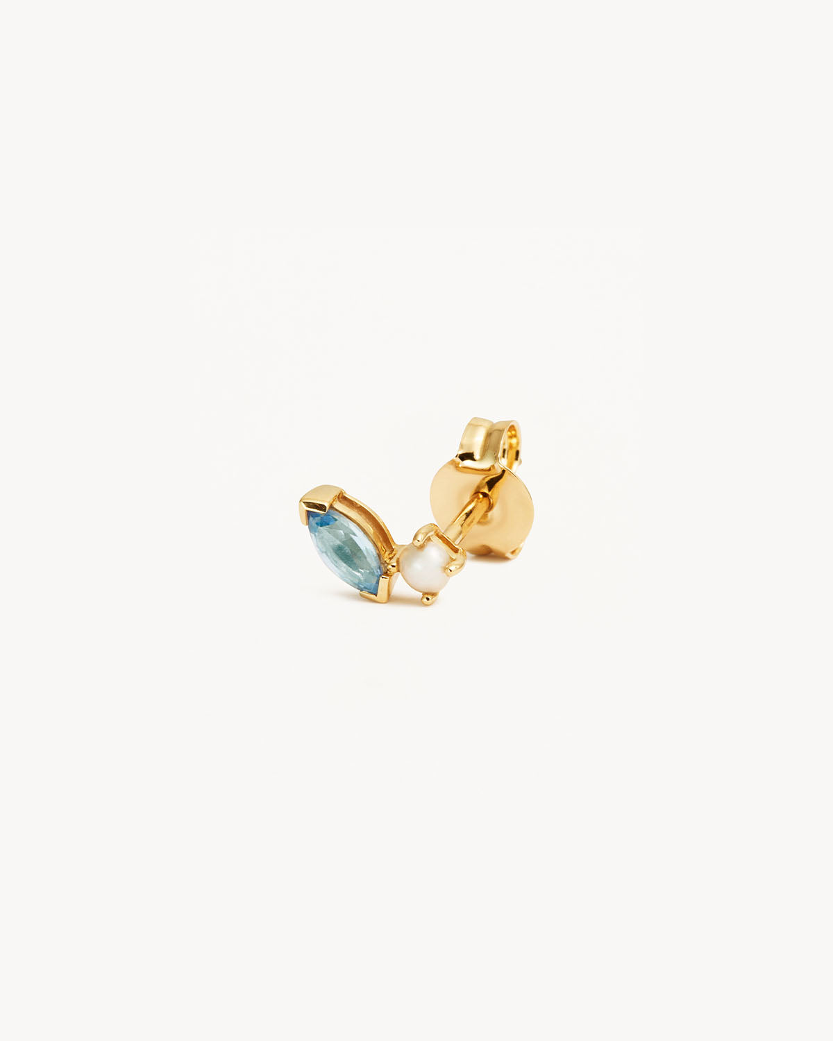 14K Solid Gold Blue Stud Earrings for Women - Minimalist Dainty Jewelry for Everyday Wear, Gift for Her, Birthday, Anniversary - Perfect for Work, Parties & Special Occasions