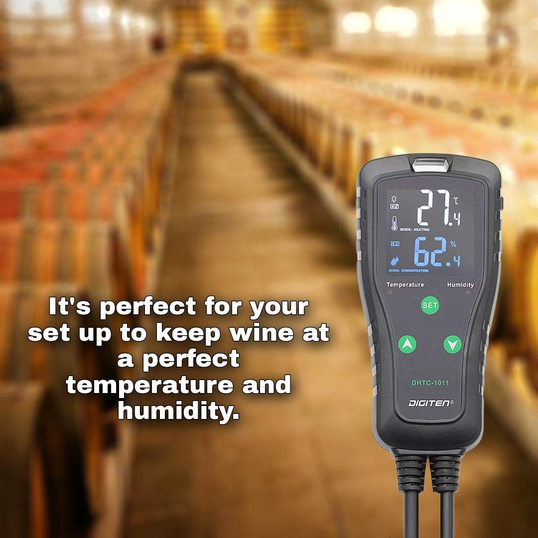 Dual Stage Pre-Wired Electronic Temperature and Humidity Controller - Plug-in Thermostat & Humidistat for Reptile Tanks, Greenhouses, Grow Tents | Precise Climate Control for Pets, Plants & Hydroponics