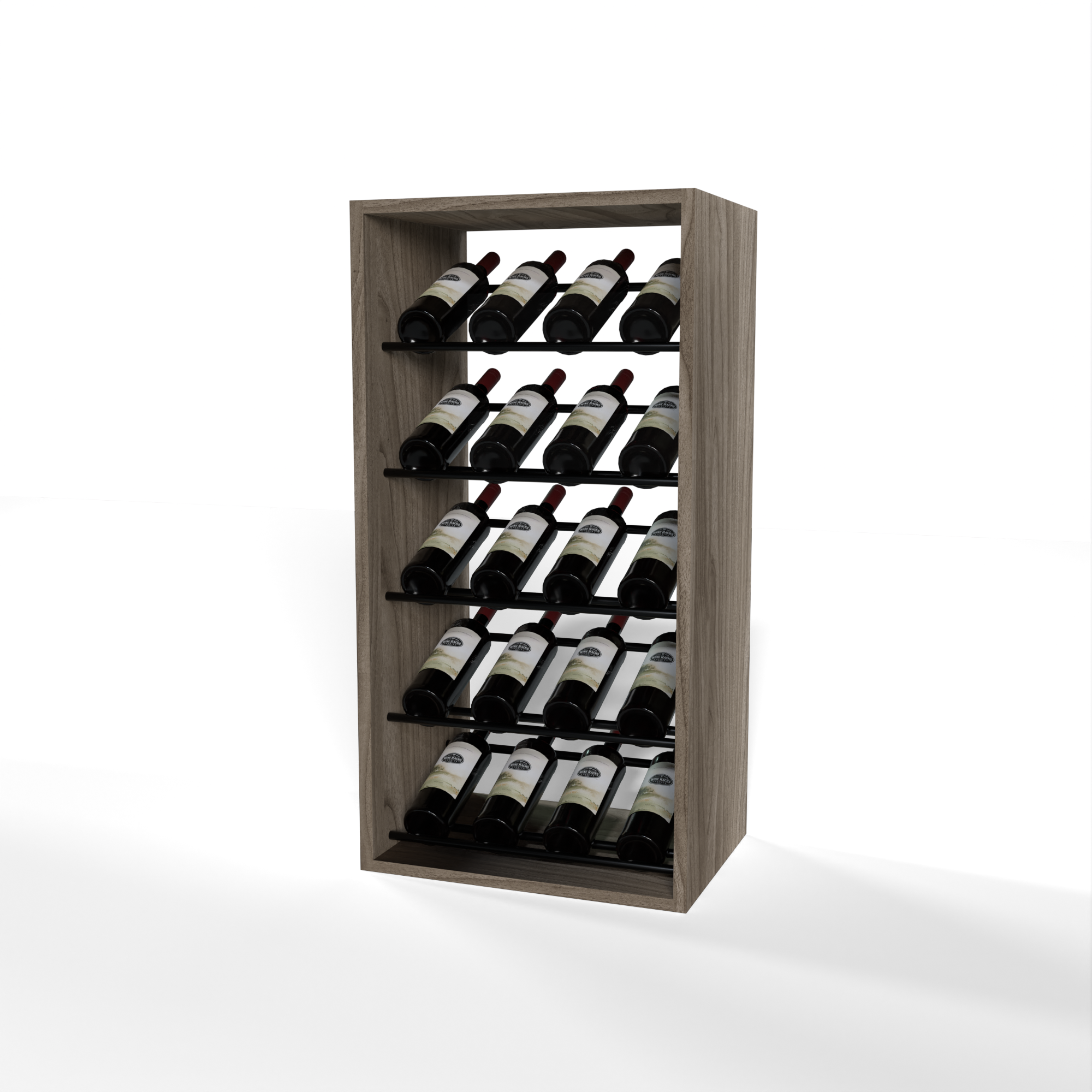 GrandCellar 4-Column Full Depth Wine Rack with Label Forward Display - 36 Black Metal Rods for Wine Storage & Cellar Organization