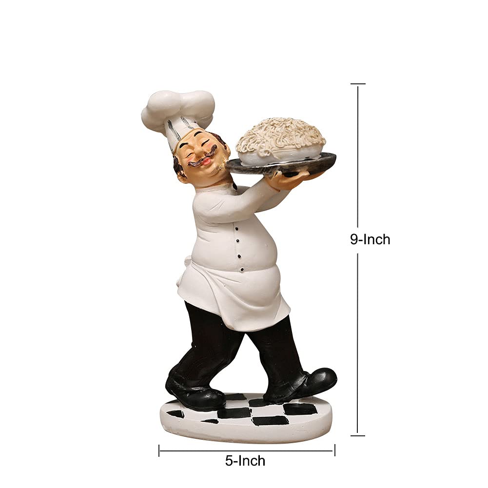 Italian Chef Figurine with Pasta - Kitchen Decor for Home & Restaurant Use