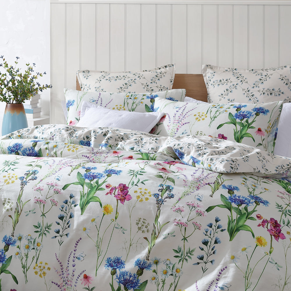 Floriana Ivory Quilt Cover Set - Super King Size Luxury Bedding | Soft & Breathable Cotton Duvet Cover for Master Bedroom, Guest Room & Hotel Decor