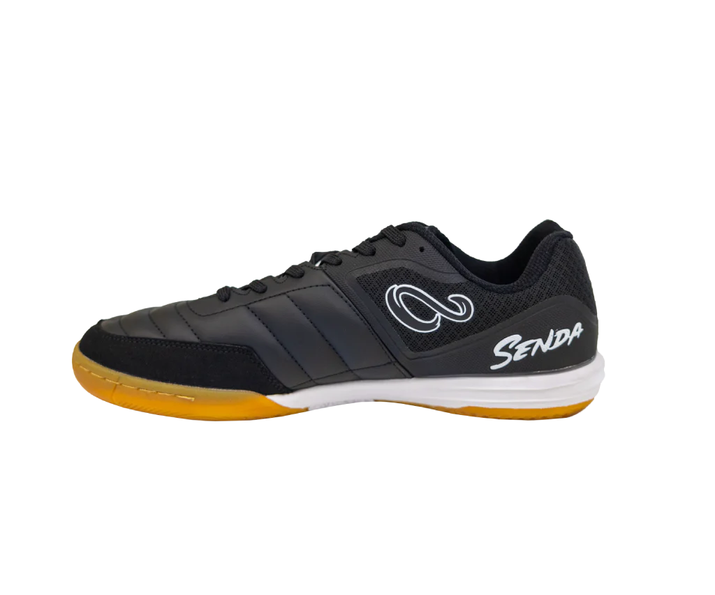 Senda Athletics USHUAIA Club 2.0 Futsal Soccer Shoes - Black & White Indoor Court Shoes for Men & Women - Perfect for Futsal, Indoor Soccer, and Gym Training