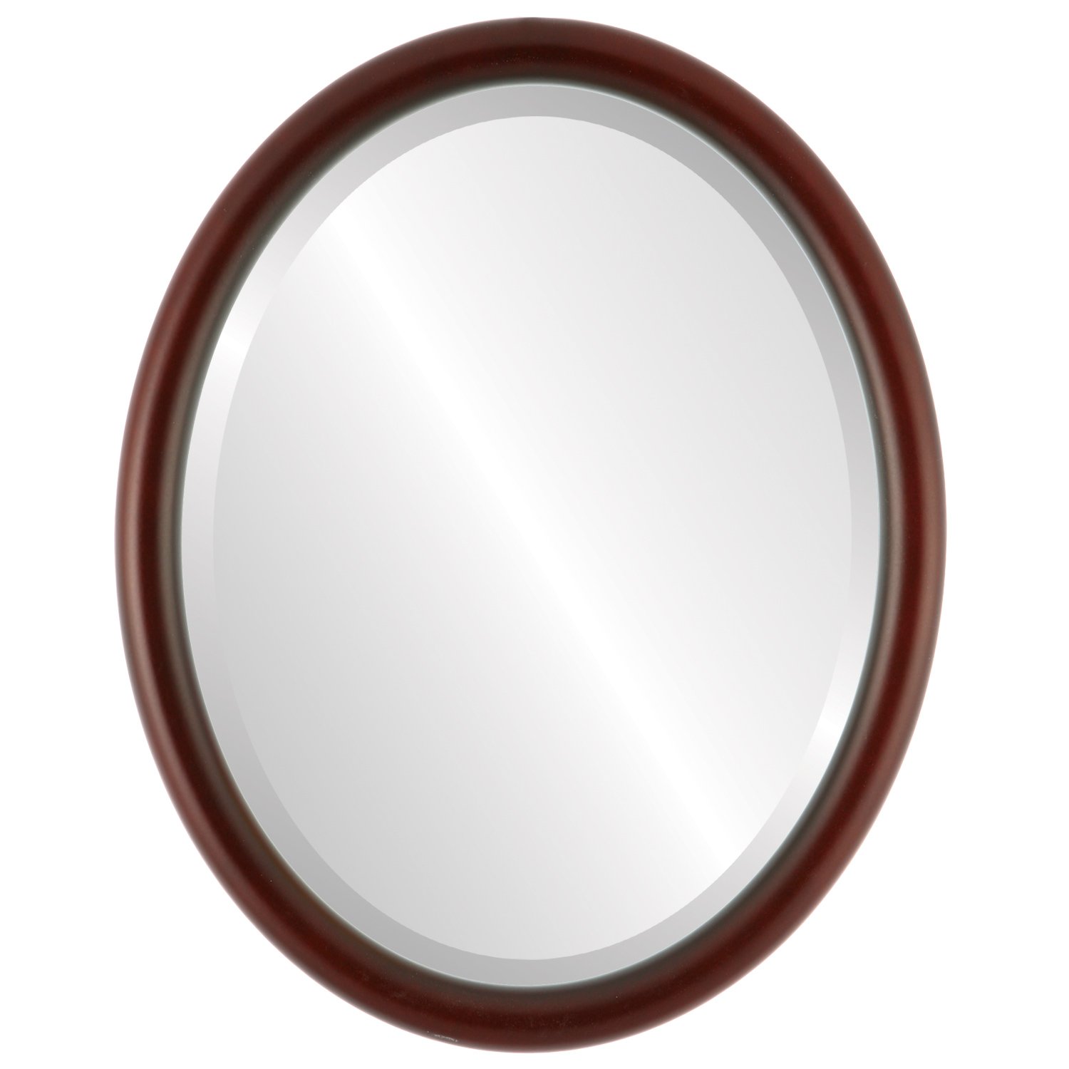 Oval Wooden Beveled Wall Mirror - Rosewood Frame 18x22 Inches - Elegant Home Decor for Bathroom, Vanity, Bedroom, Living Room & Hallway - Perfect for Makeup, Dressing & Interior Design