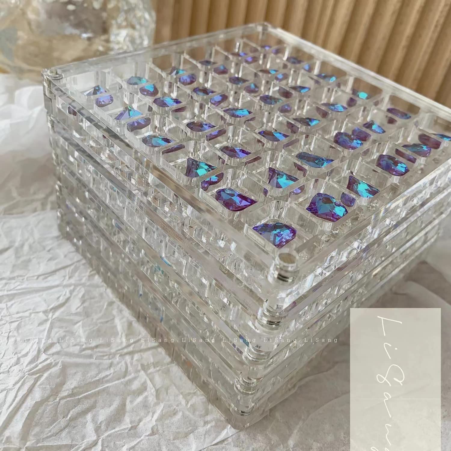 36 Grid Clear Acrylic Nail Art Storage Box with Transparent Cover - Jewelry Organizer Display Rack for Salon, Home & Travel (BT048) - Perfect for Nail Technicians, DIY Enthusiasts and Beauty Lovers