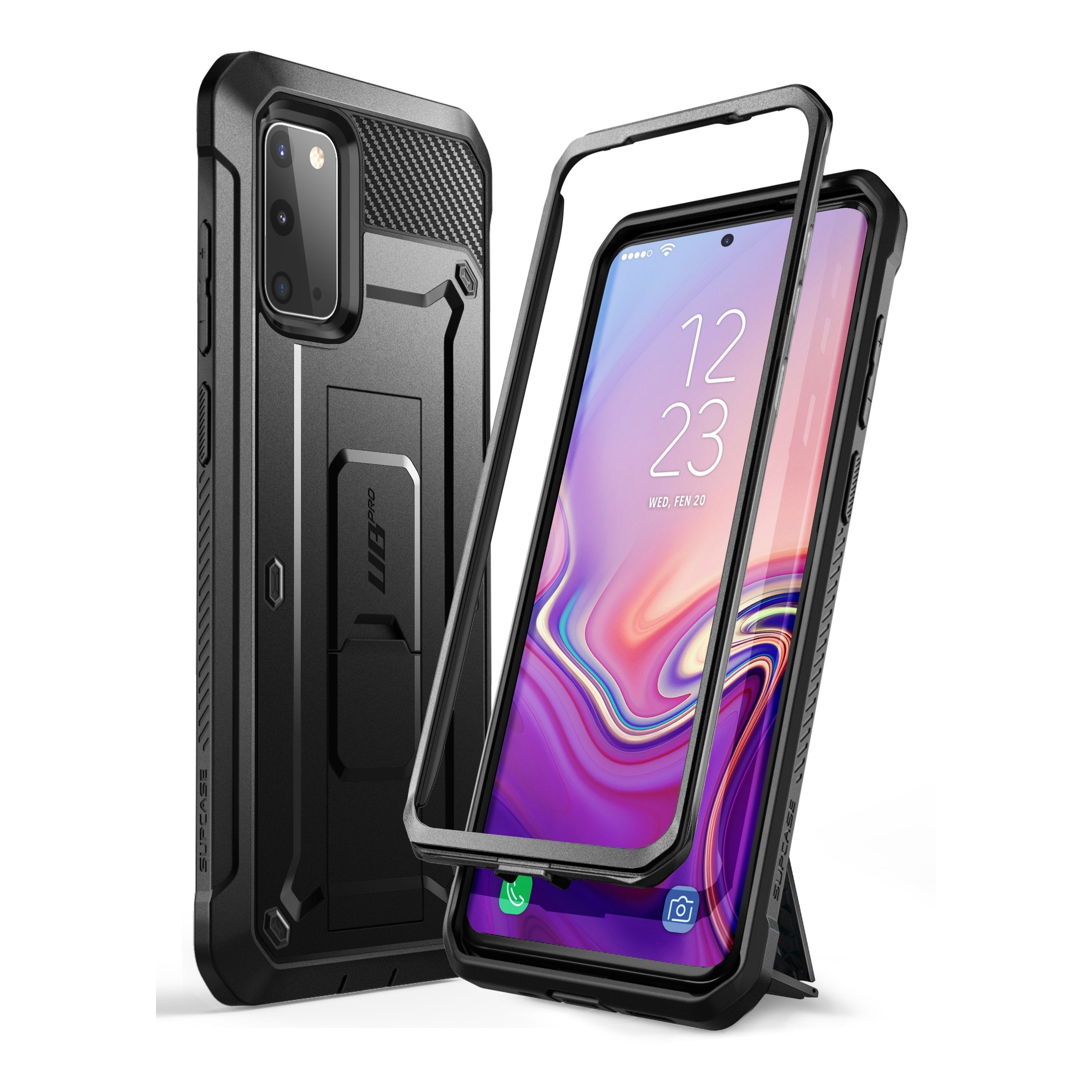 Samsung Galaxy S20 Unicorn Beetle Pro Rugged Case - Heavy Duty Protective Cover with Kickstand, Shockproof & Scratch Resistant - Perfect for Outdoor Activities, Construction Work & Extreme Sports (Black)