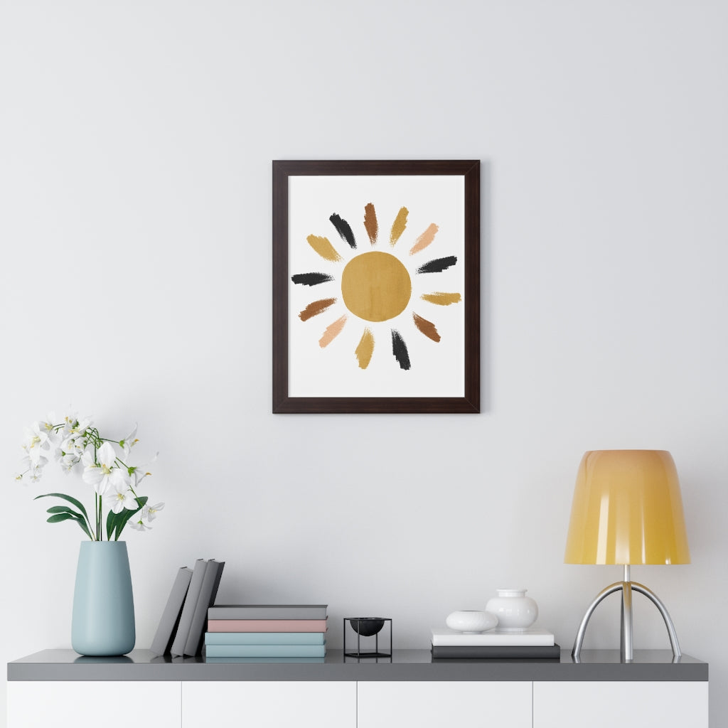 Modern Sunshine Framed Vertical Poster - Wall Art Decor for Living Room, Bedroom & Office - Perfect for Home & Office Decoration