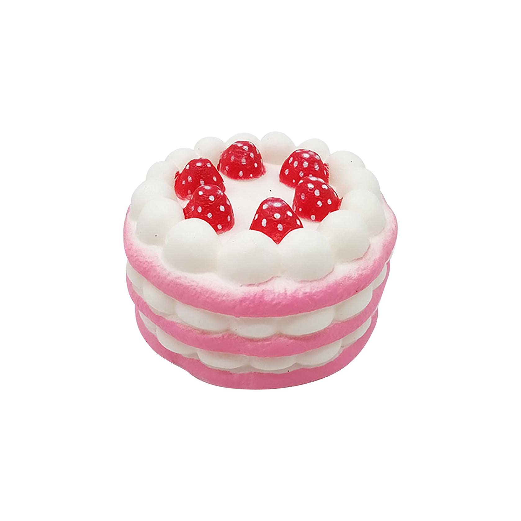 Slow Rising Strawberry Cake Stress Relief Toy - Soft Squishy Sensory Fidget Toy for Kids & Adults to Reduce Anxiety (Pink) - Perfect for Office, Classroom & Home Relaxation