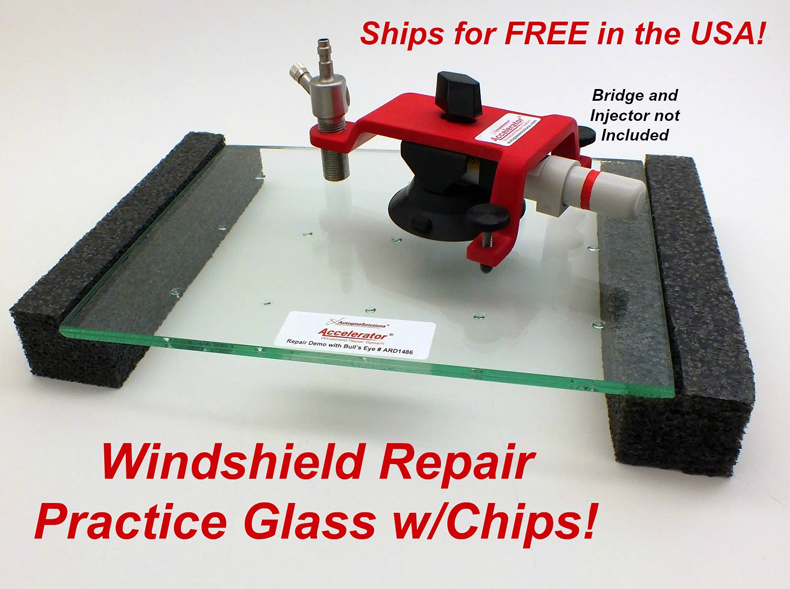 Windshield Repair Practice Glass with Chips - Professional Auto Glass Repair Training Kit for DIY & Professional Use - Perfect for Windshield Crack Repair Practice & Training