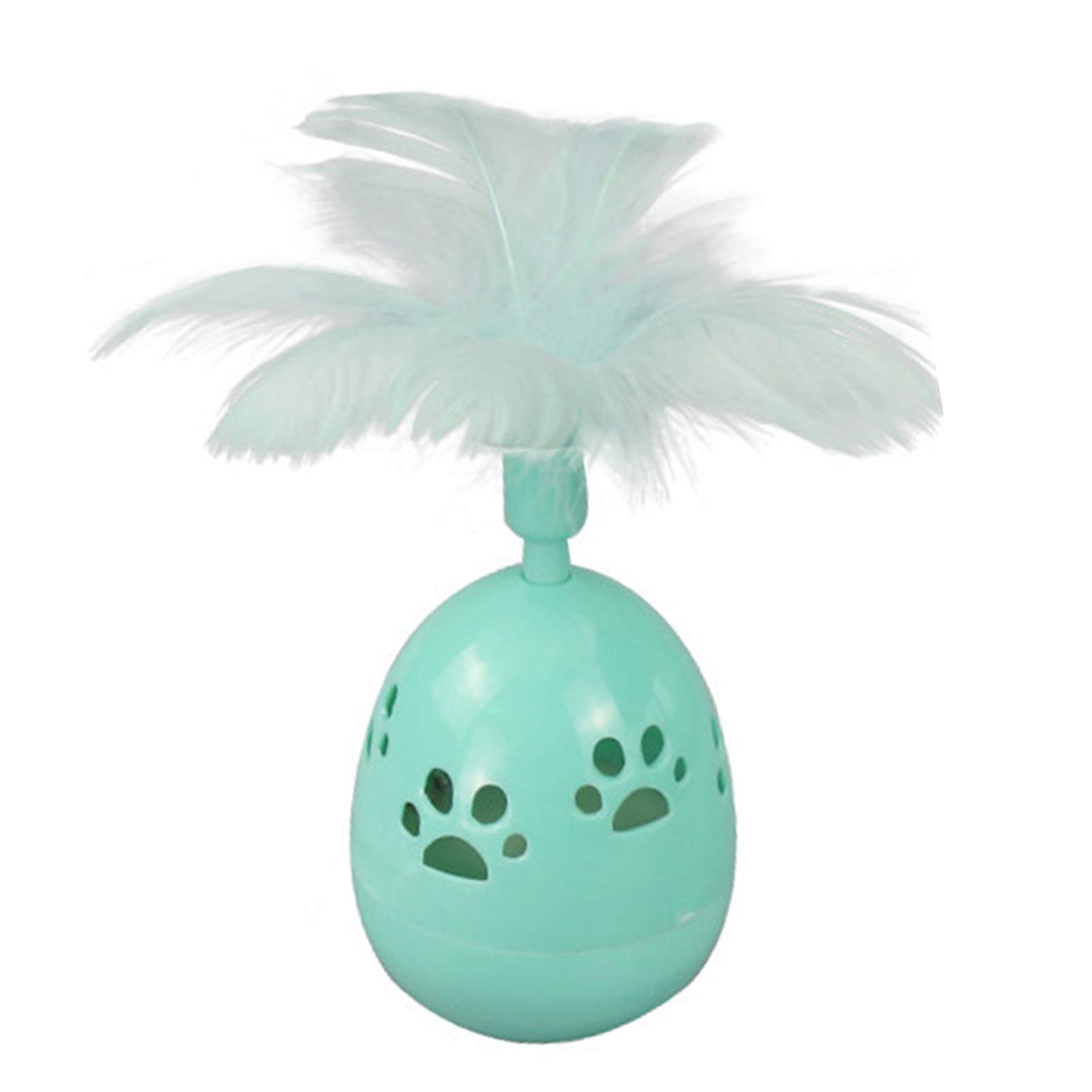 SONGBIRDTH Interactive Cat Feather Toy with Bell - Fun Kitten Tumbler Puzzle for Exercise & Play | Durable Plastic Pet Toy for Indoor Cats | Great for Playtime & Bonding