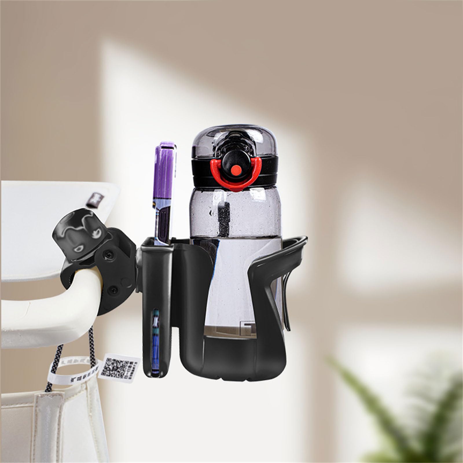 Portable Cup Holder with Smartphone Mount - Adjustable Drink Holder for Strollers, Bikes, Wheelchairs & Shopping Carts - Universal Phone Stand for iPhone, Samsung & More - Perfect for Parents, Commuters & Outdoor Activities