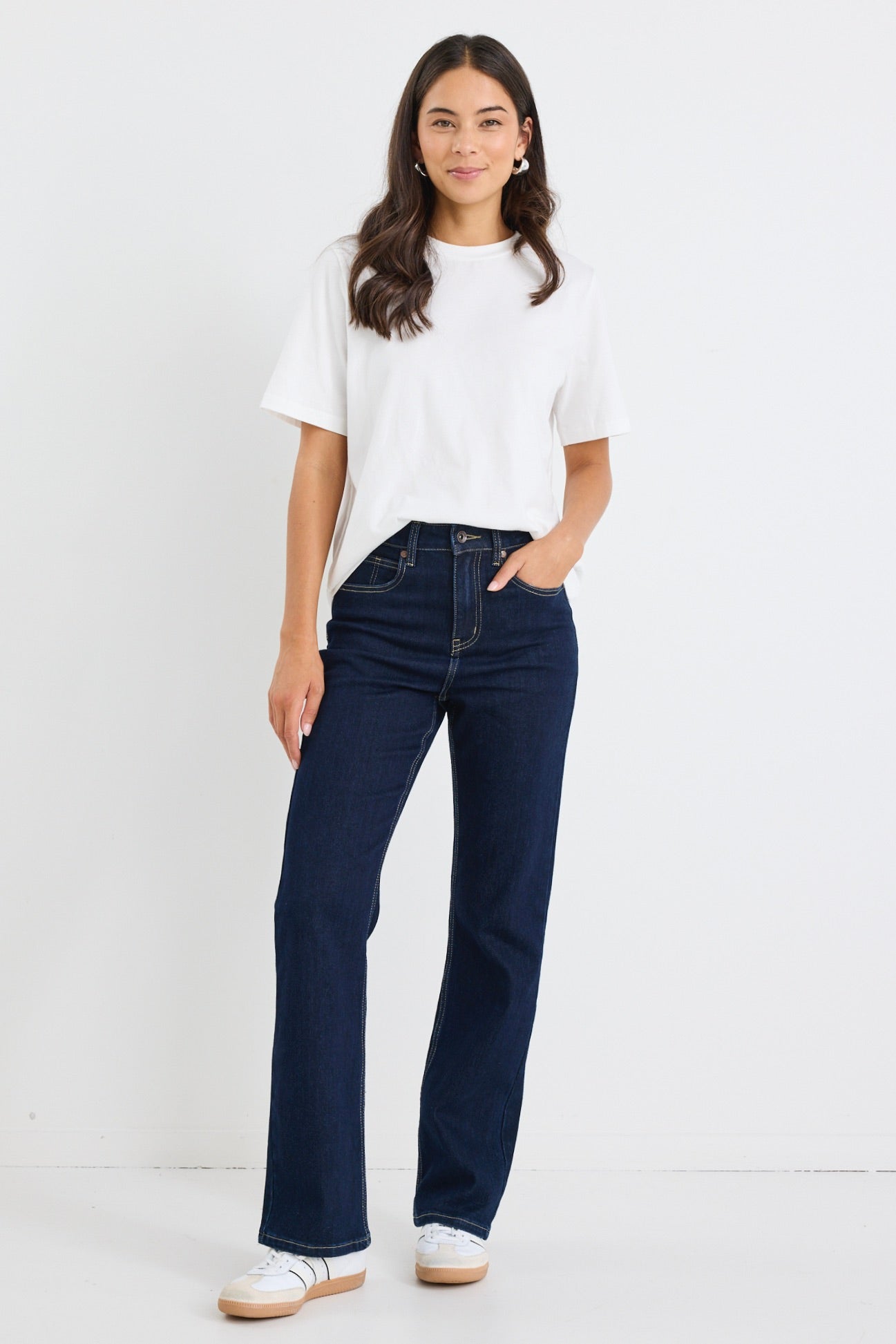 Farah Indigo High Rise Soft Flare Jeans for Women - Stretchy Denim Pants with Comfortable Fit - Perfect for Casual Wear, Office Outfits & Date Nights