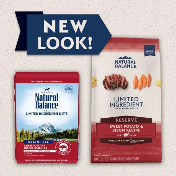 Natural Balance Reserve Sweet Potato & Bison Recipe Dry Dog Food - 22lb Bag | Grain-Free, High Protein Dog Food for All Breeds | Perfect for Active Dogs & Sensitive Stomachs