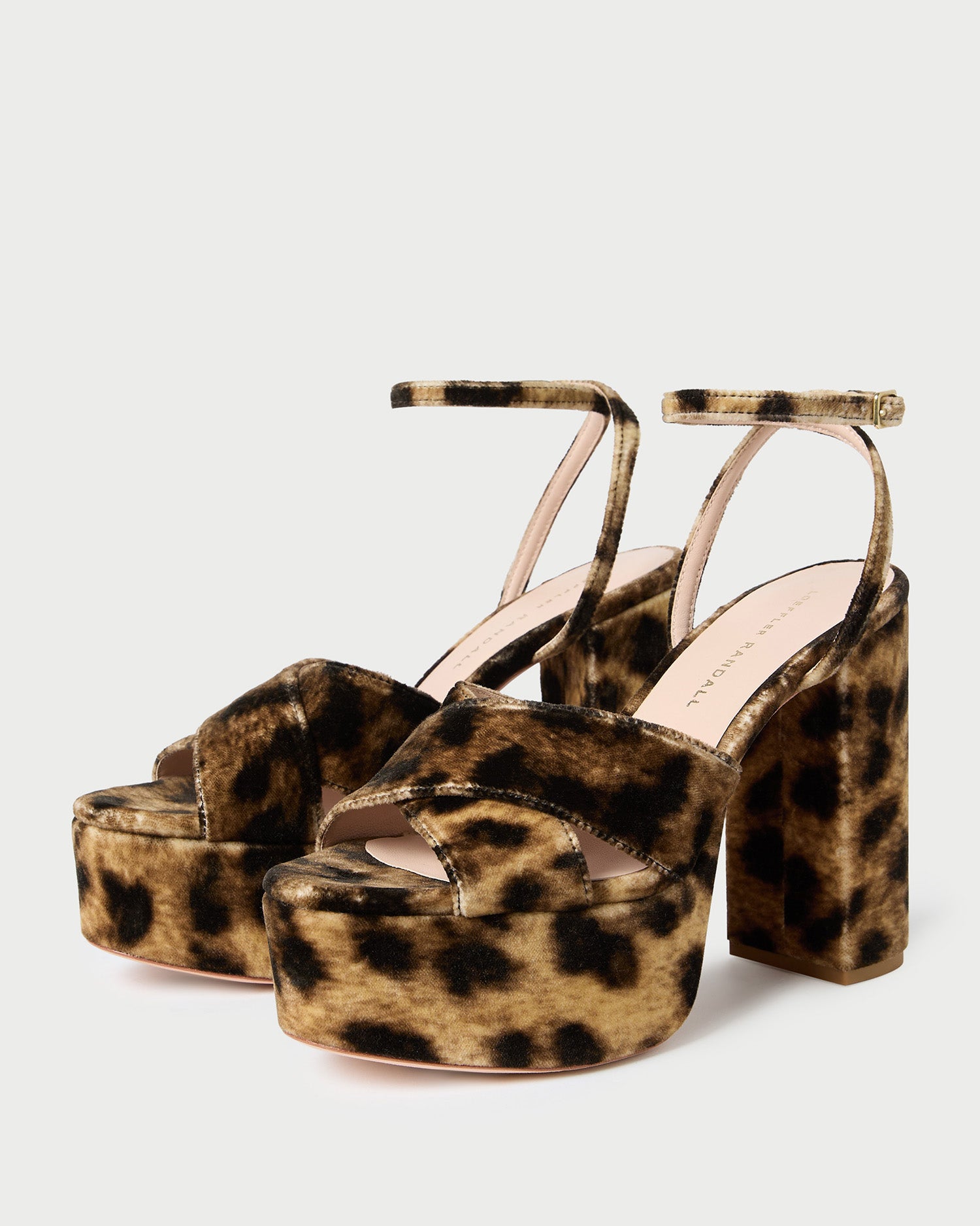 Loretta Leopard Print Velvet Platform Sandals for Women - Comfortable High Heel Dress Shoes for Party, Wedding & Evening Occasions
