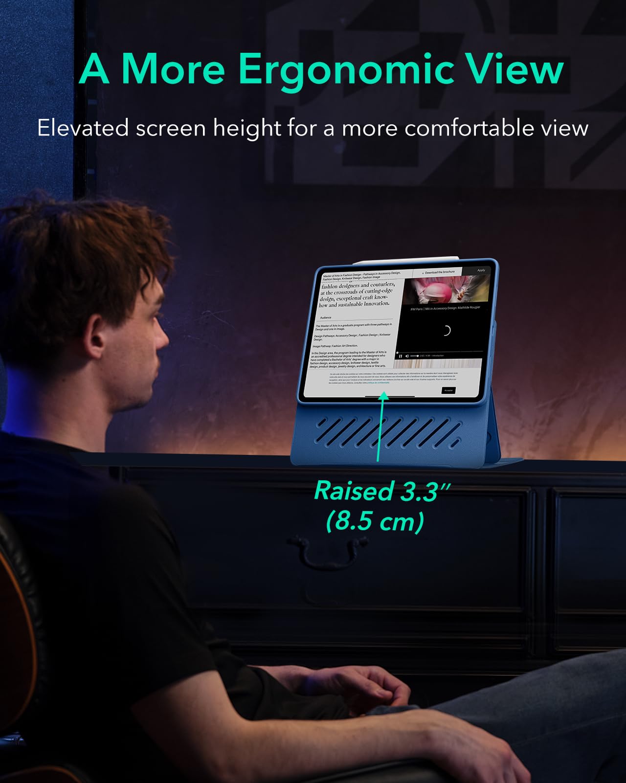 ESR for iPad Pro 13 Inch Case M4 (2024) - Magnetic Rotating Stand Cover with 9 Adjustable Angles, Navy Blue | Perfect for Work, Study & Entertainment | Compatible with iPad Pro 13
