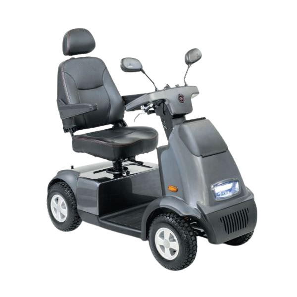 Afikim Afiscooter C4 4-Wheel Electric Mobility Scooter for Adults - Lightweight & Portable Grey - Ideal for Seniors, Travel & Outdoor Use