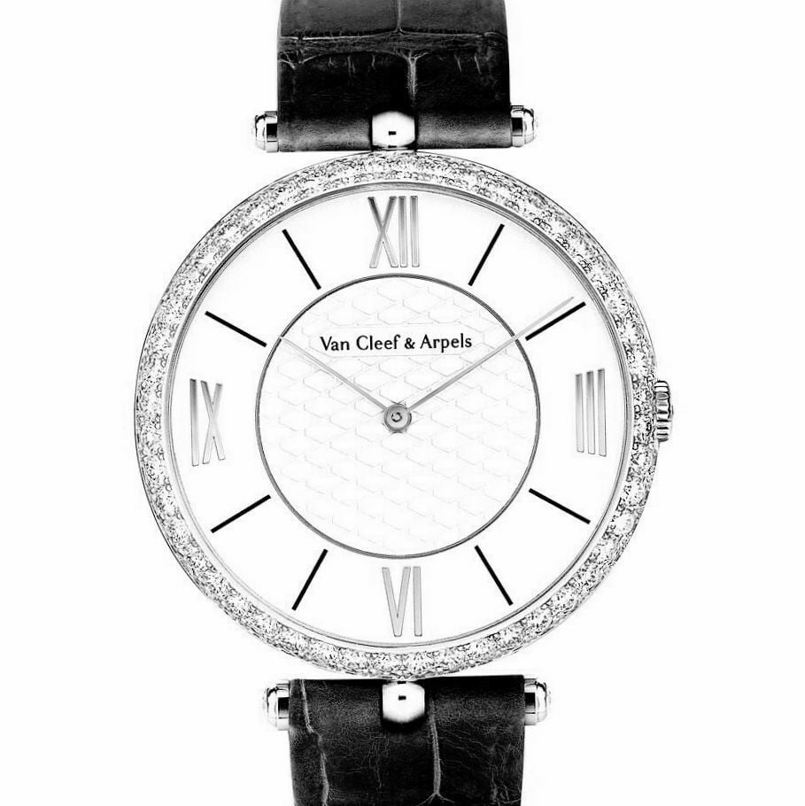 Authentic Van Cleef & Arpels Pierre Arpels 18K White Gold Diamond 42mm Luxury Watch for Men - Perfect for Formal Events & Business Occasions