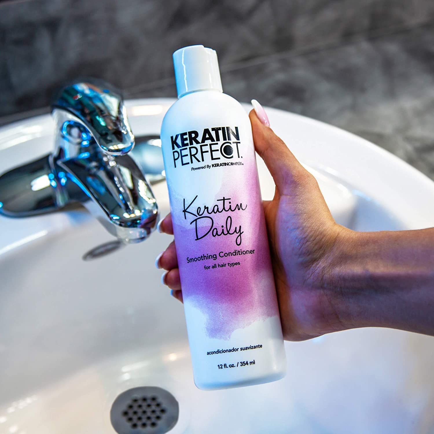Keratin Perfect Keratin Daily Conditioner for Hair Repair & Shine - 12oz | Sulfate-Free Deep Conditioning Treatment for Damaged, Dry & Frizzy Hair - Perfect for Daily Use at Home & Salon