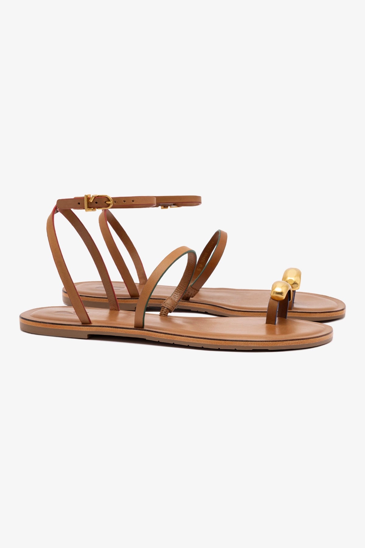 Biarritz Flat Sandal Women's Leather Sandals - Light Caramel Color Comfortable Casual Shoes for Beach, Vacation & Summer Outfits