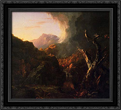 Thomas Cole Landscape With Dead Tree 22x20 Black Ornate Wood Framed Canvas Art - Vintage Wall Decor for Living Room, Bedroom & Office