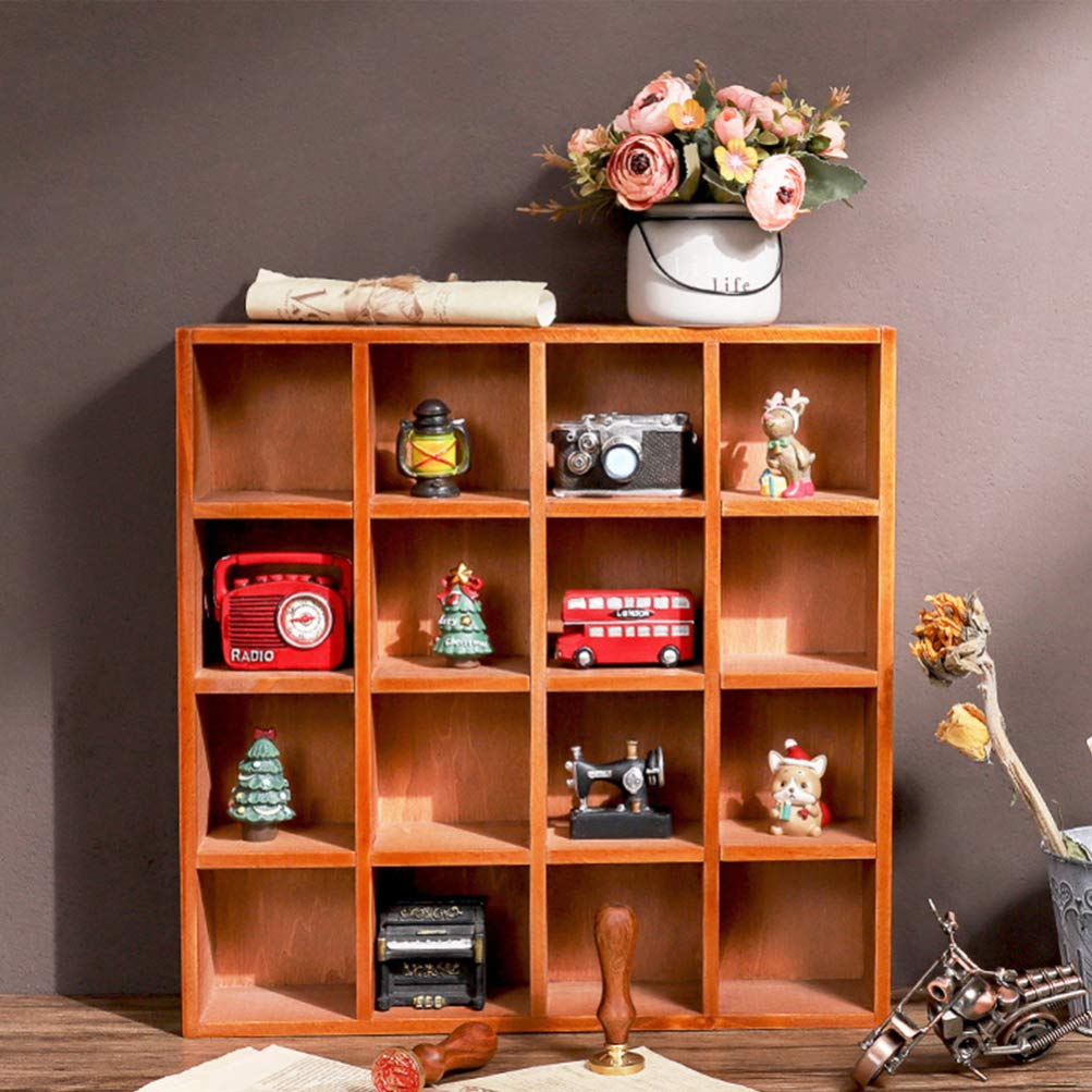 16-Cube Wooden Display Rack - Wall Mounted Storage Shelf Organizer for Collectibles, Books & Home Decor - Perfect for Living Room, Bedroom & Office Organization