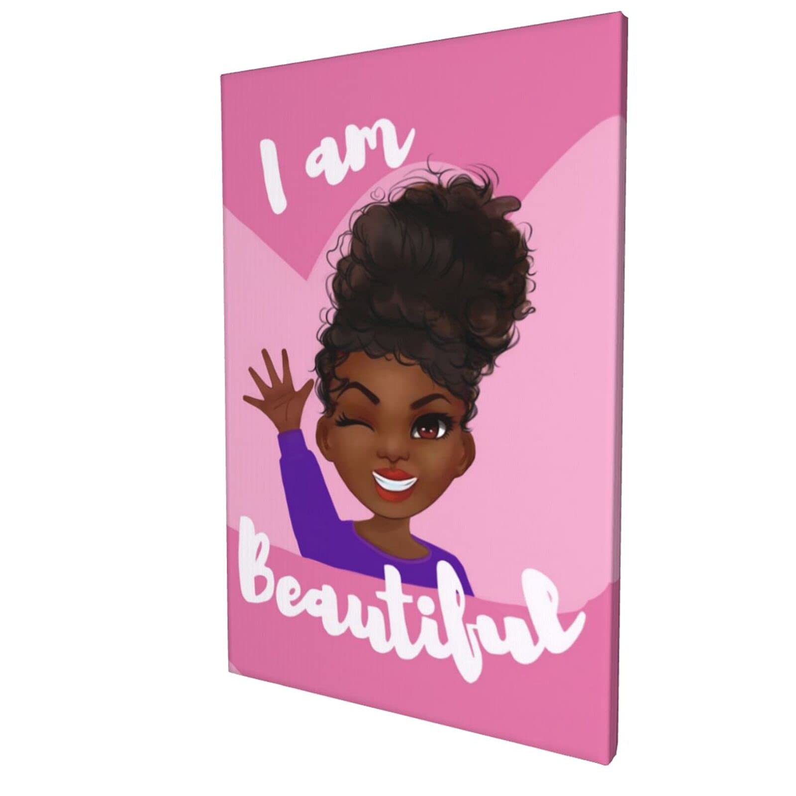 EZYES Motivational Black Girl Wall Art - Inspirational Kids Room Decor for Girls, Tween Girls Room Posters, Girls Wall Decor, Bedroom Wall Art for Girls (12x18 Inches) - Perfect for Bedrooms, Playrooms & Classrooms