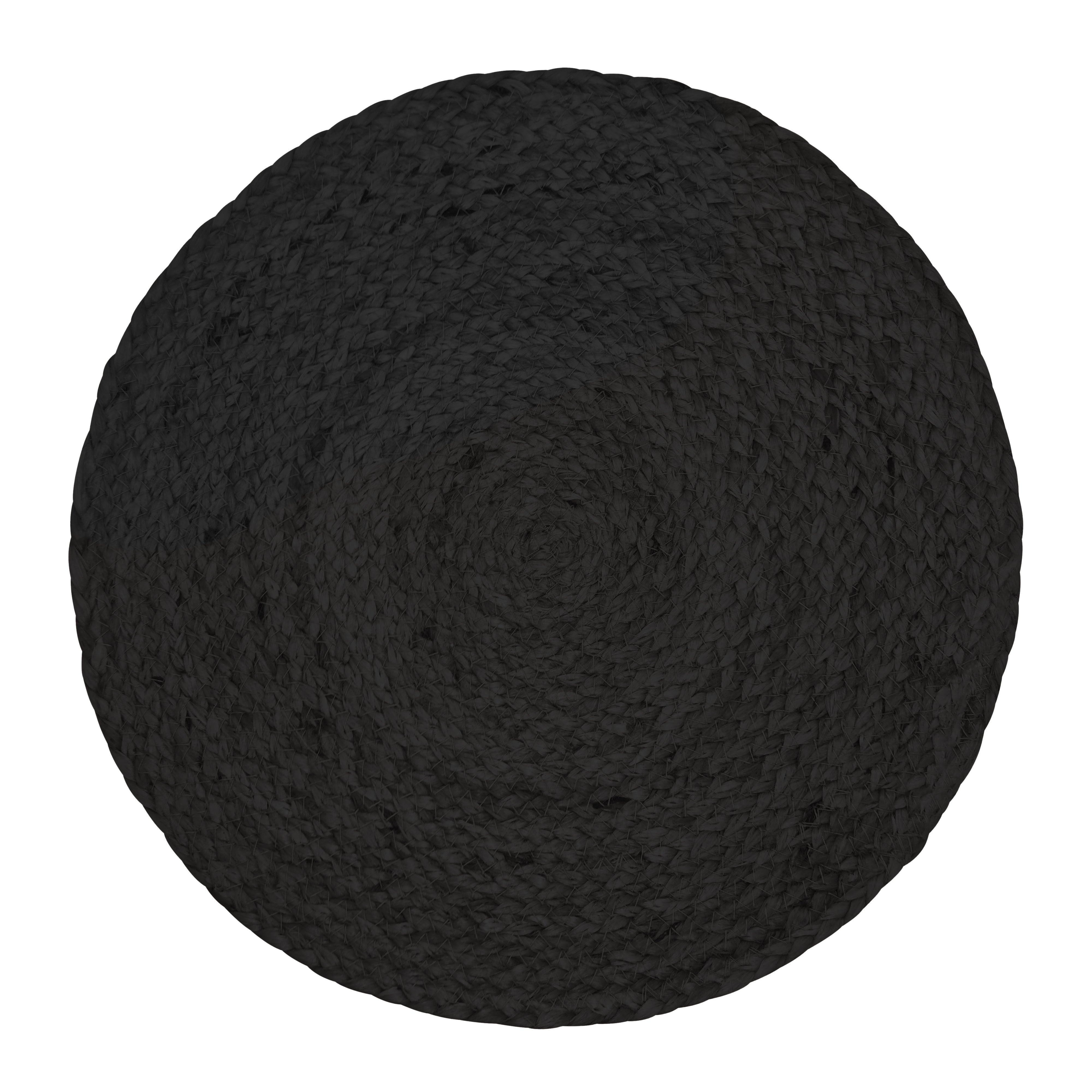 Madden Jute Placemats Set of 4 - 35x35cm Natural Fiber Table Mats in Black - Perfect for Dining Table, Kitchen, and Farmhouse Decor