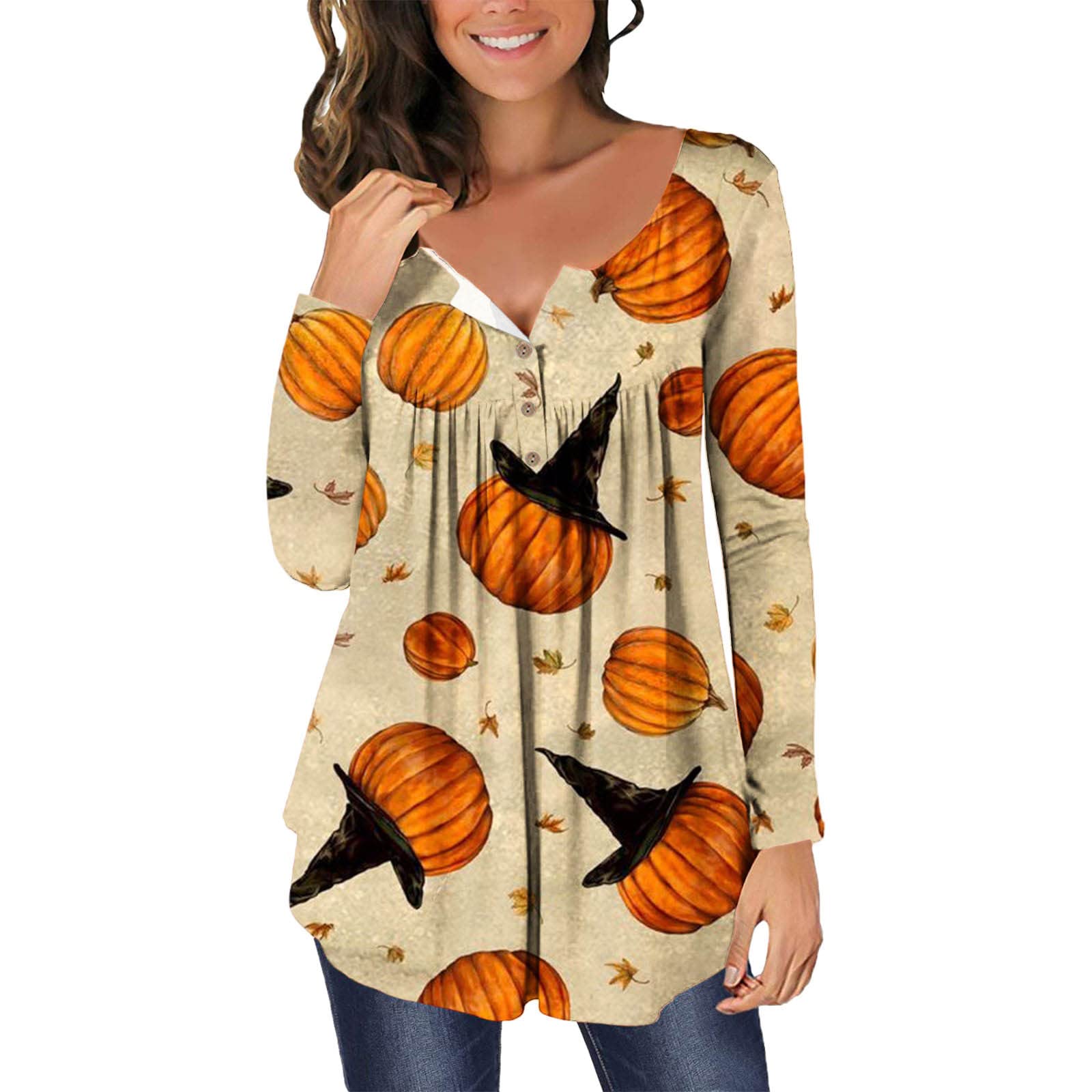 Women's Casual Floral Button-Up Shirt - Flowy Tunic Blouse for Fall | Loose Fit Flare Sleeve Top for Everyday Wear, Office & Date Night Outfits