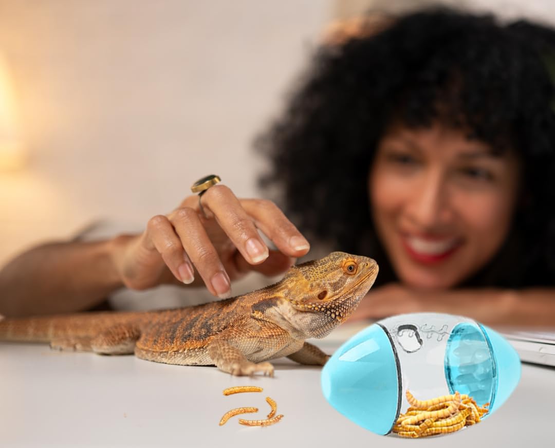 Premium Lizard Feeder Toy Ball - Interactive Bearded Dragon Enrichment Toy for Reptiles, Geckos & Small Pets | Stimulating Foraging Activity, Exercise & Mental Engagement | Ideal for Terrariums, Habitats & Playtime