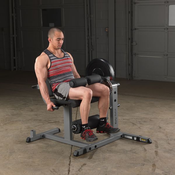 Body Solid GCEC340 Plate Loaded Seated Leg Extension & Leg Curl Machine - Home Gym Strength Training Equipment for Leg Workouts & Muscle Building