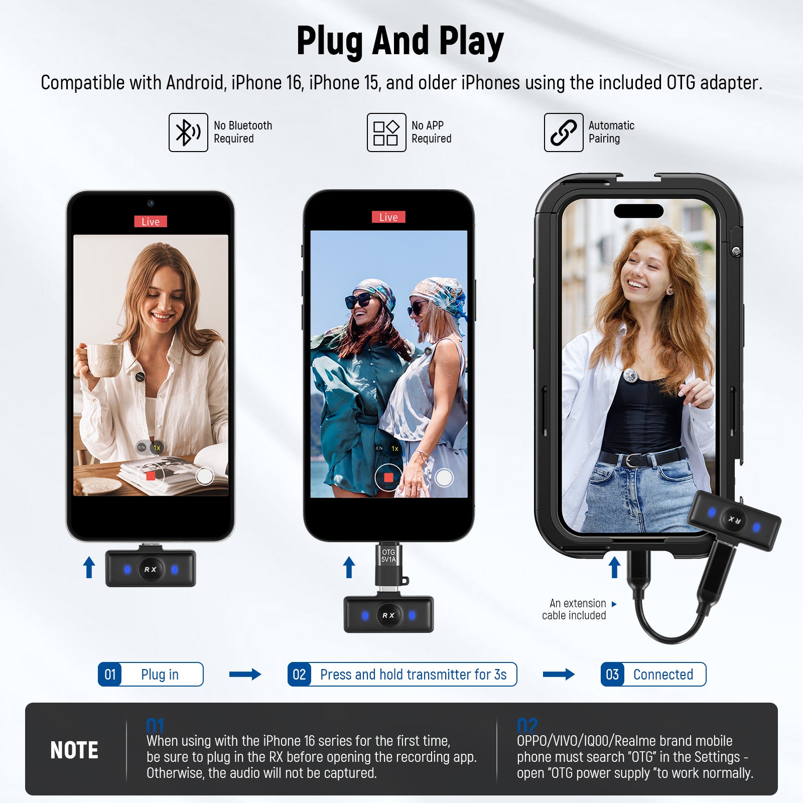 NEEWER KM18 Wireless Lavalier Microphone for iPhone, Android Smartphones & PC - Compact Clip-on Mic for YouTube, TikTok, Podcasting & Video Conferencing