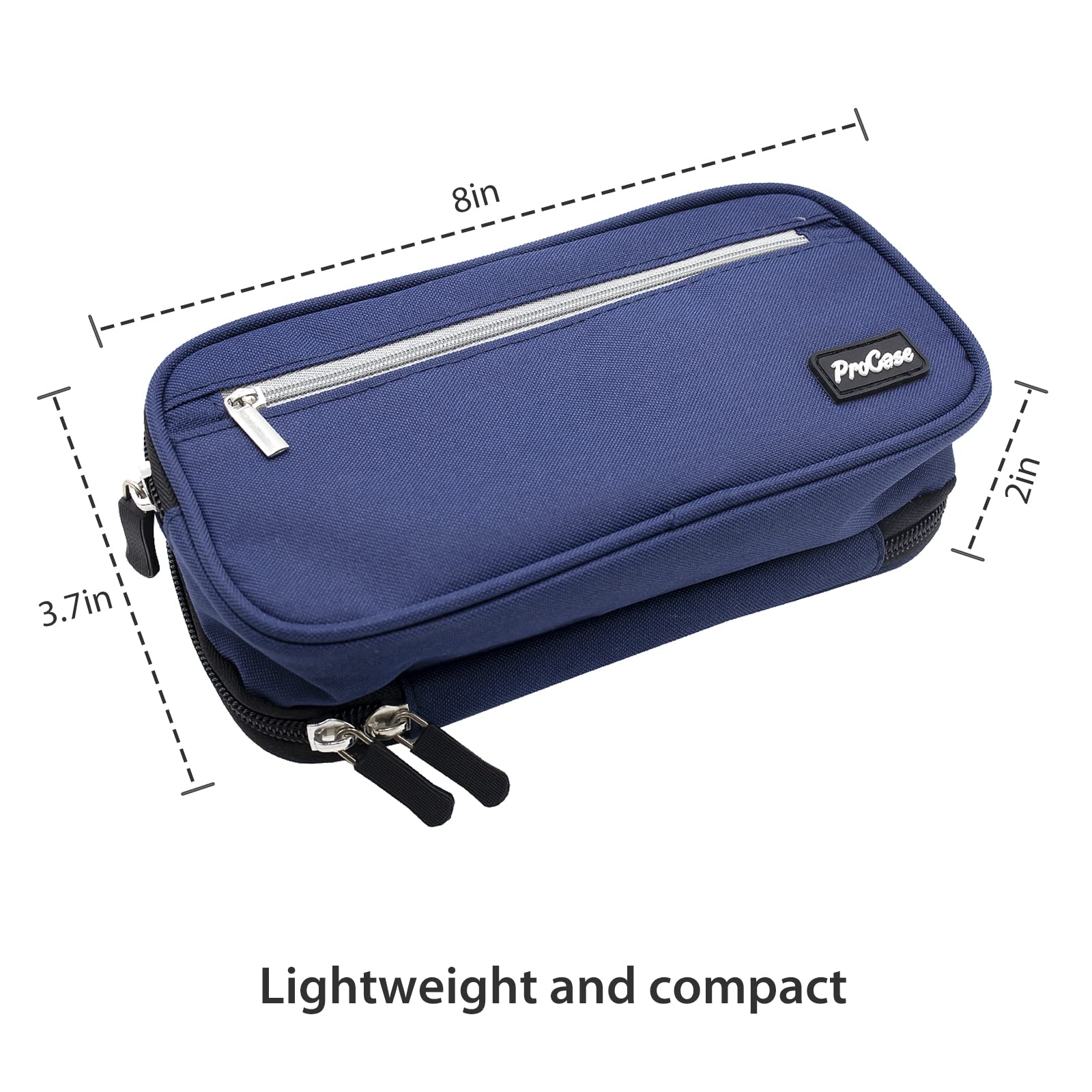 ProCase Two-Layer Large Capacity Pencil Case - Durable Pen Organizer Pouch for Markers, Pens & School Supplies | Perfect for School, Office & Desk Organization (Black)