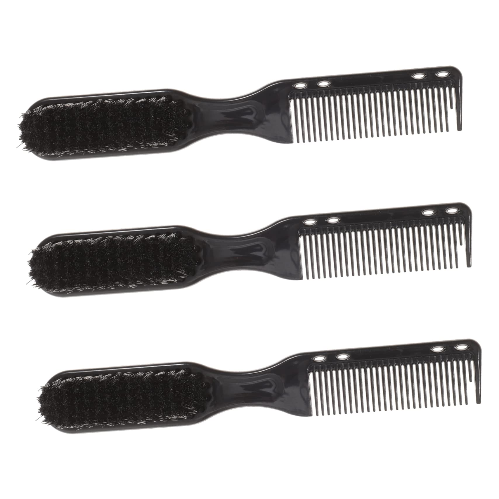 Beavorty 3-Piece Hair Cutting Brush Set - Professional Beard & Mustache Grooming Kit for Men with Nylon Bristles (Black) - Perfect for Salon, Barber Shop & Home Grooming