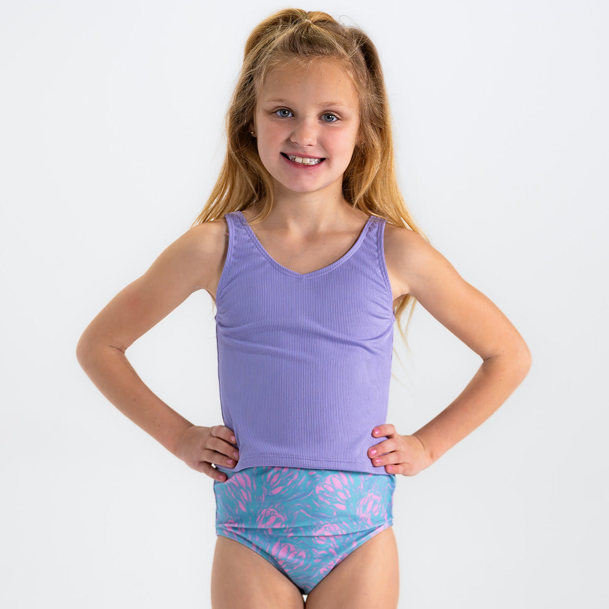 Girls V Neck Tankini Top - Comfortable Swimwear for Kids - Perfect for Beach, Pool & Summer Activities