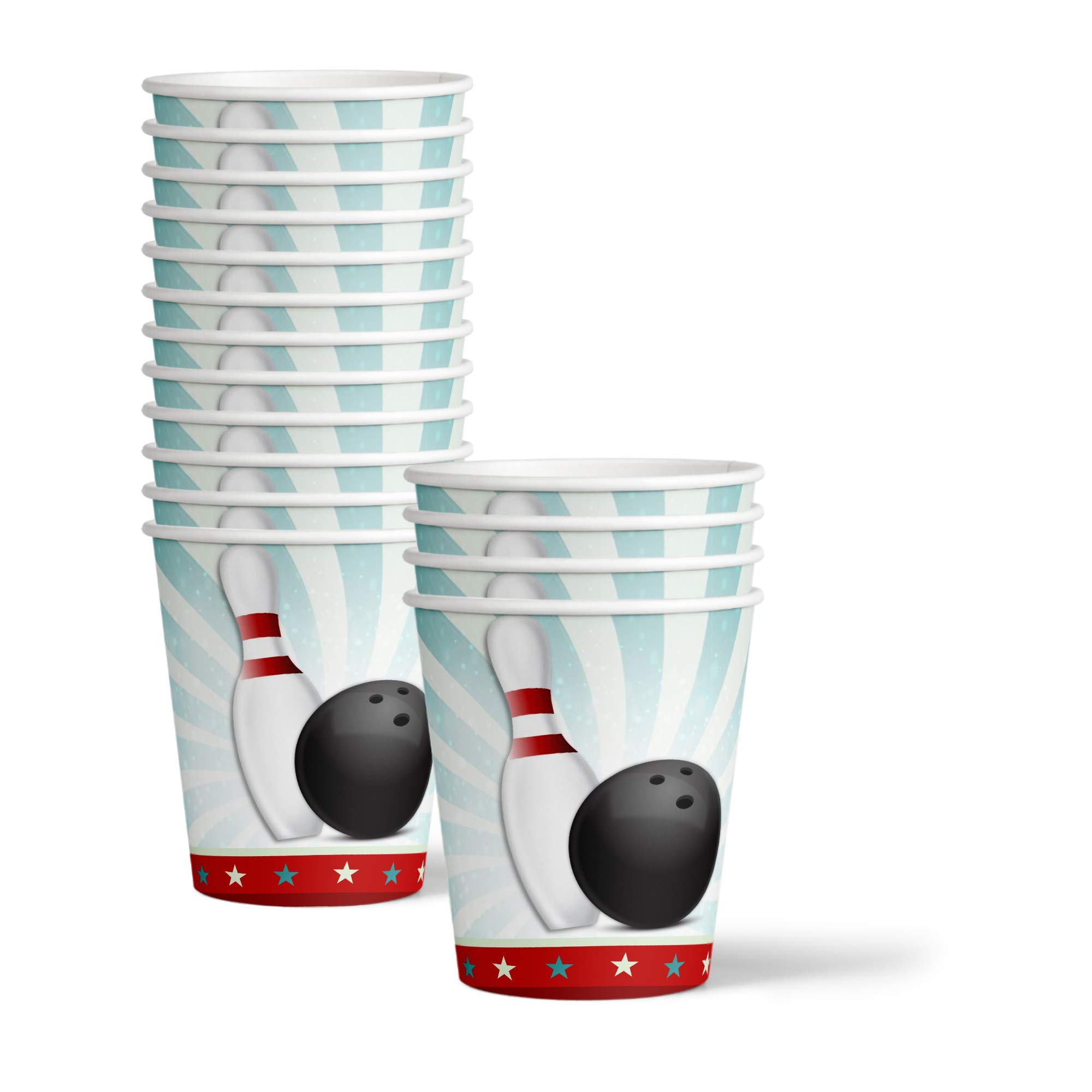 Bowling Party Supplies Set - 16-Piece Tableware Kit with Plates, Napkins & Cups for Birthday Celebrations, Game Nights & Themed Events