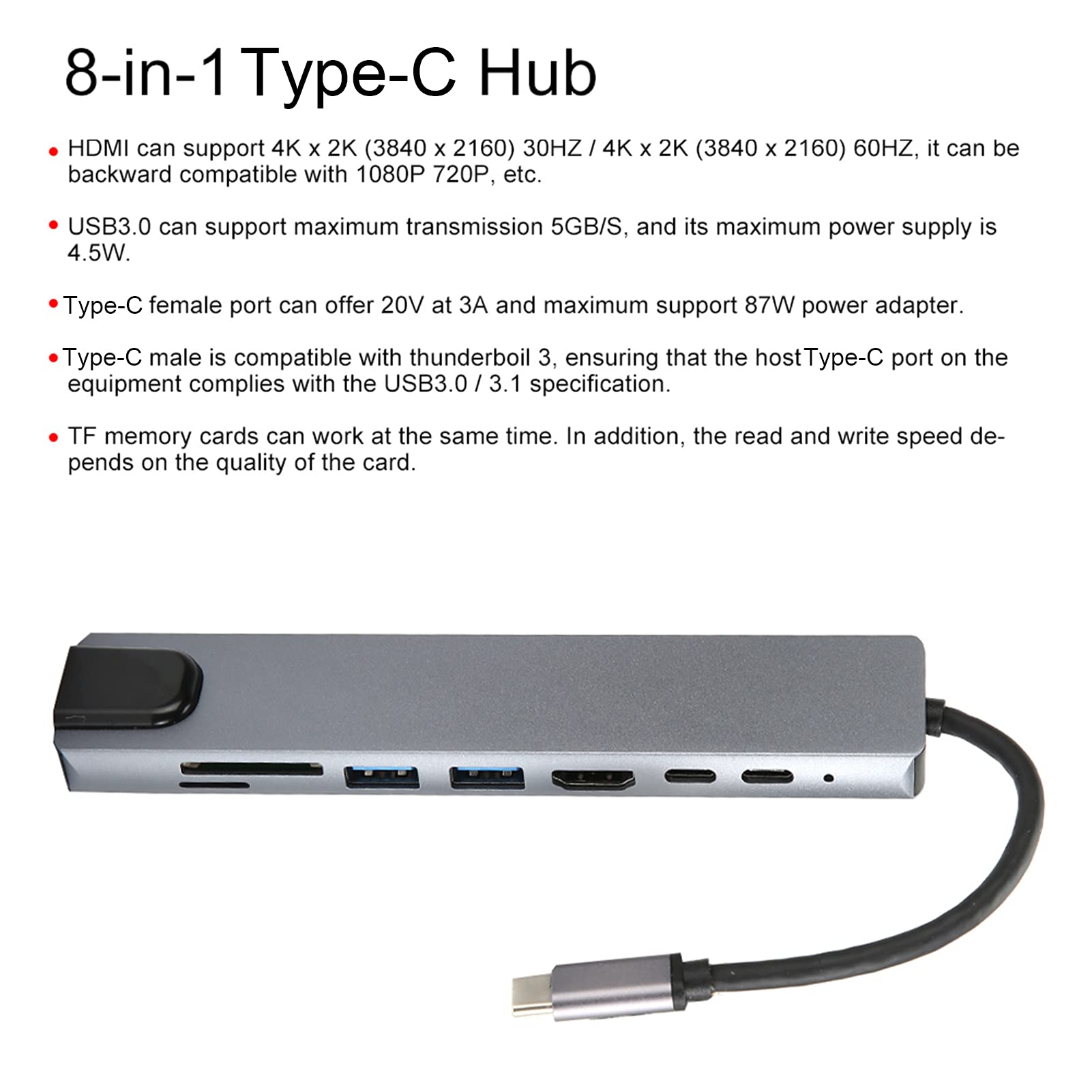 Bediffer USB C to Ethernet Adapter with USB 3.0 Hub - Grey - Compatible with MacBook Pro & Laptops - Perfect for Office Work, Gaming & Online Meetings