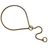 Premium Metal Chain Dog Show Collar - Adjustable Brass Snake Slip Collar for Toy/Small/Medium/Large/XL Dogs - Black 22