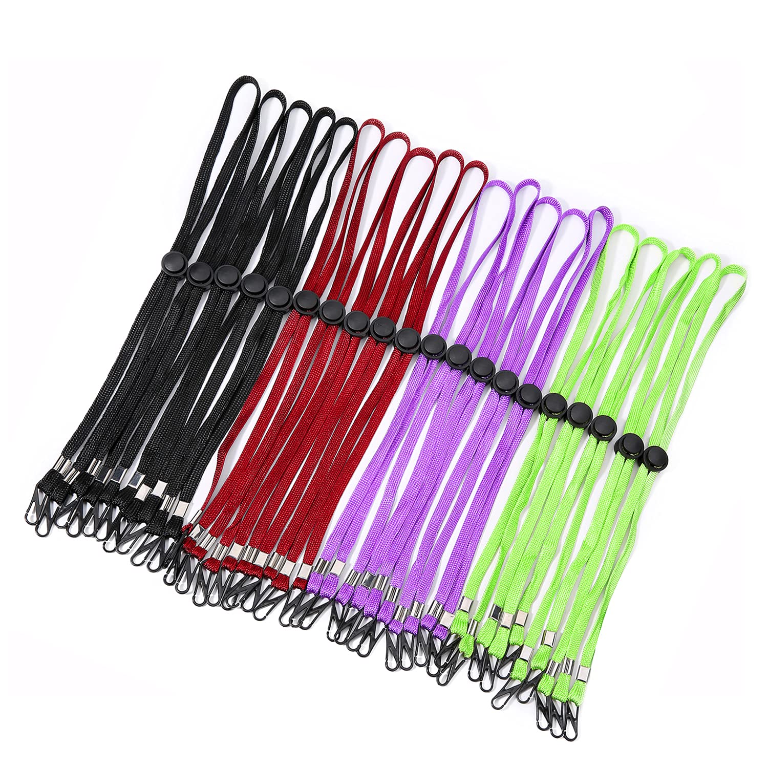 20 Pack Adjustable Face Mask Lanyards for Kids, Men & Women - Comfortable Mask Holder Straps with Secure Clips - Ideal for School, Work, Travel & Outdoor Activities