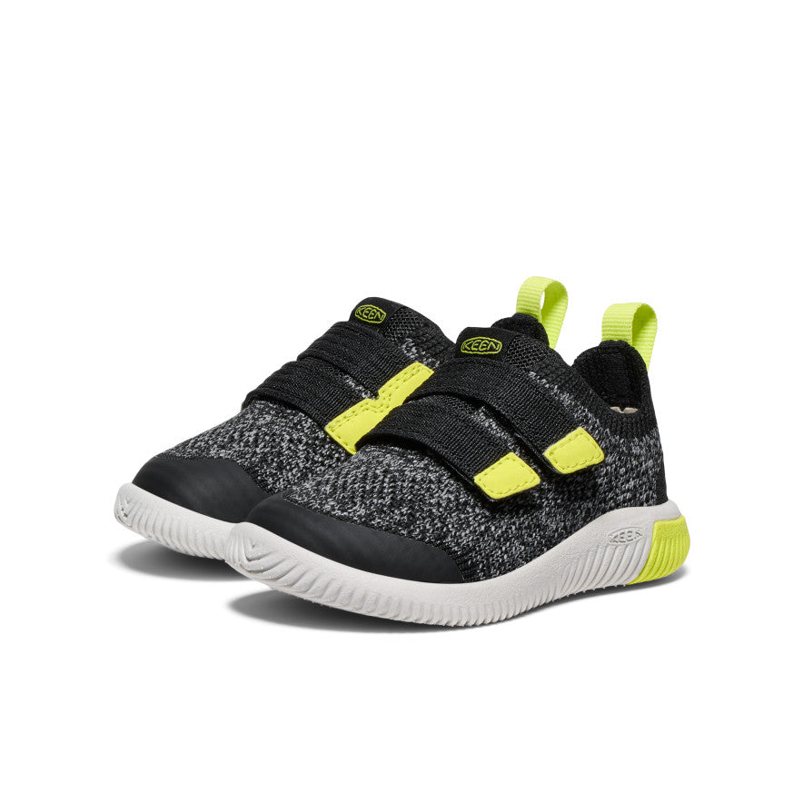 KNX Toddlers' Knit Double Strap Shoes - Black/Evening Primrose | Comfortable & Stylish Baby Walking Shoes for Playtime & Outdoor Adventures