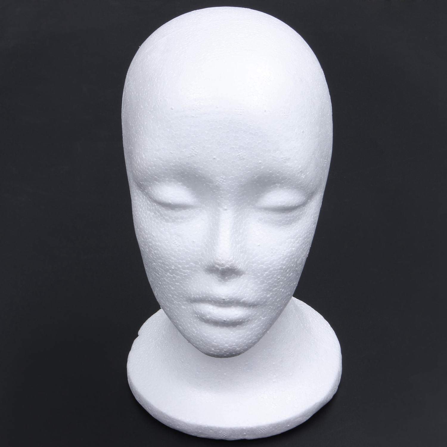 Jayzee White Female Foam Mannequin Head for Wig & Hat Display - Perfect for Salon, Beauty School, and Retail Store Displays