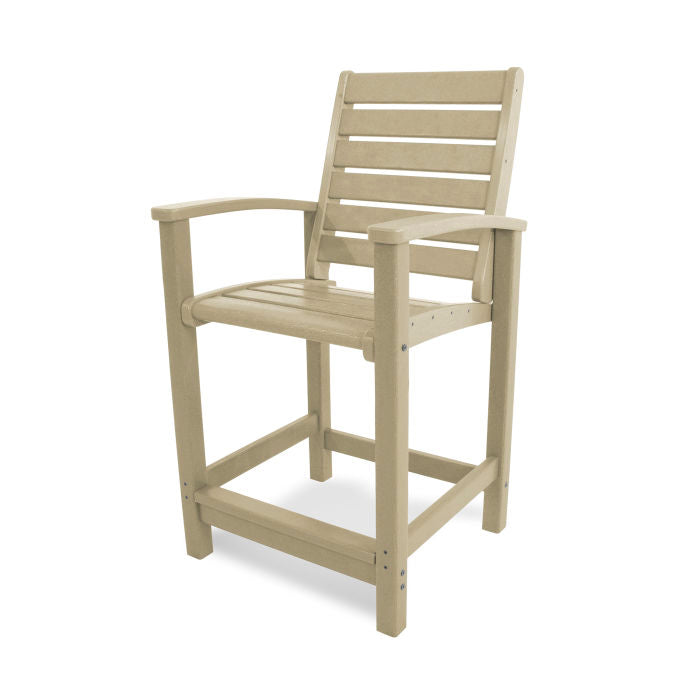 POLYWOOD Signature Counter Height Bar Stool - Durable Outdoor & Indoor Dining Chair for Kitchen, Patio, Bar - Weather-Resistant & Comfortable Seating Solution