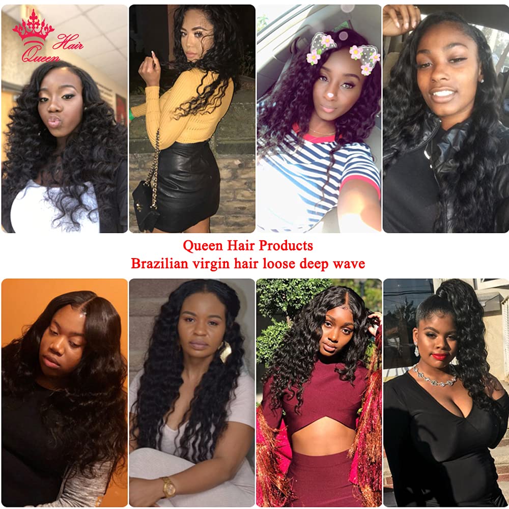 100% Brazilian Virgin Human Hair Extensions - Loose Deep Wave Weave Bundles (18, 20, 22 Inches) | Natural Color Remy Hair for Styling & Volume | Perfect for Daily Wear, Parties & Special Occasions